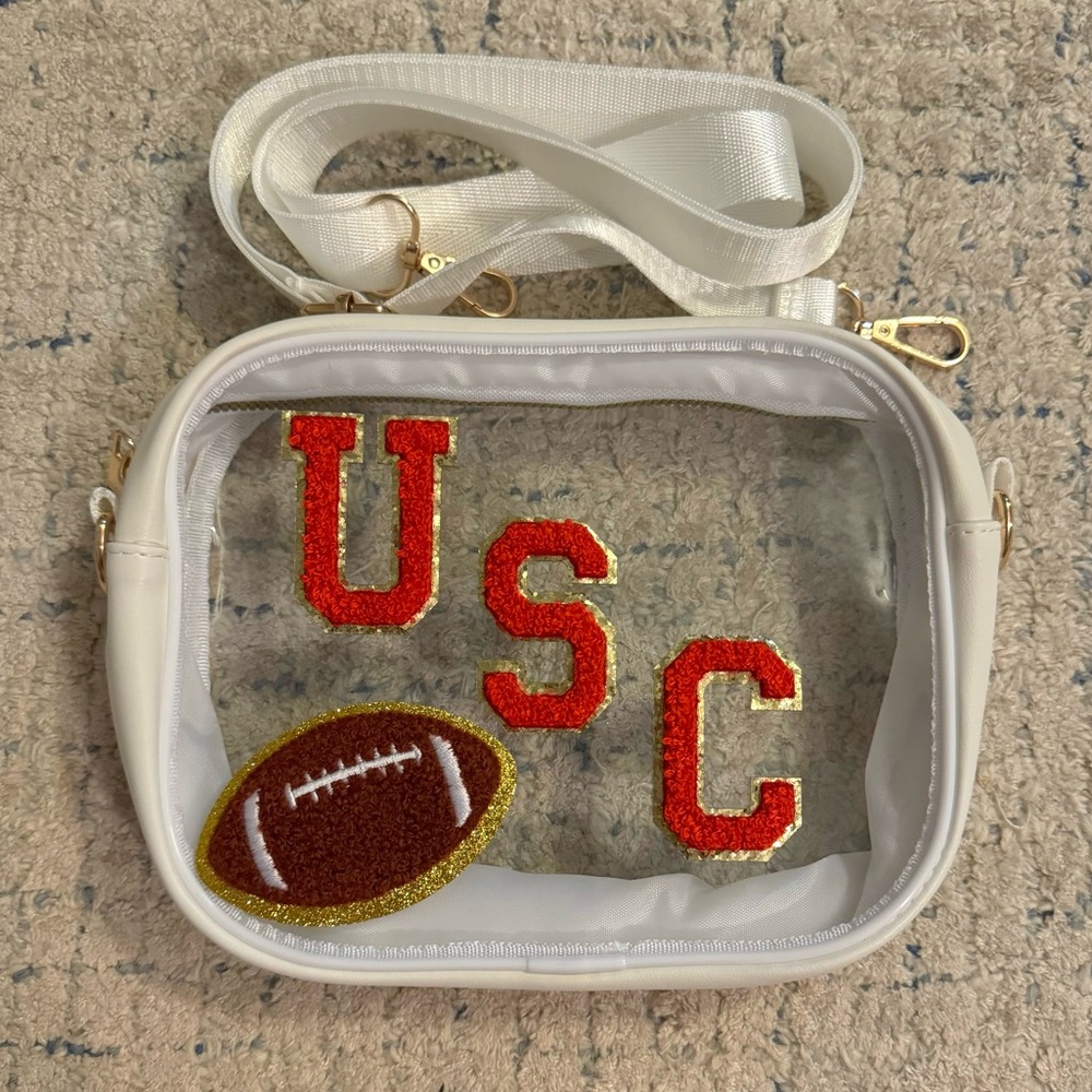 Clear crossbody stadium bag